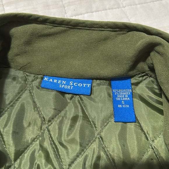 Karen Scott Olive Green Quilted Sport Vest - Picture 5 of 5